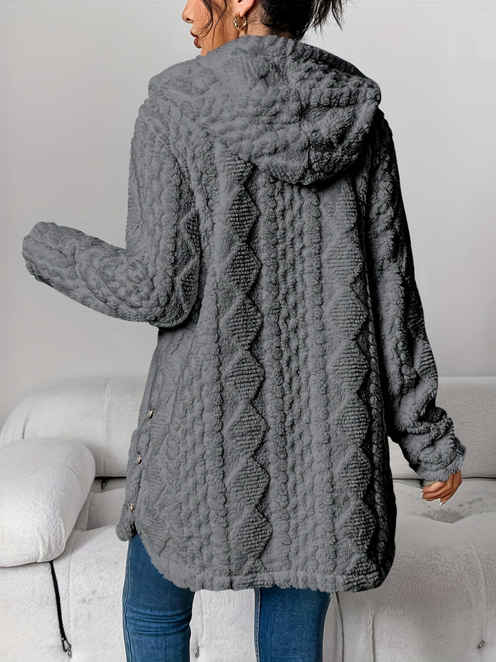 Women’s Cozy Hooded Fleece Cardigan Jacket