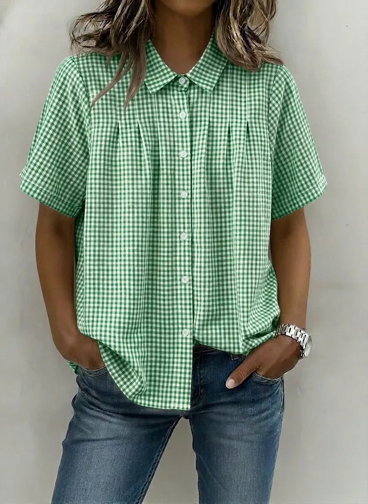 Women’s Casual Gingham Checkered Shirt