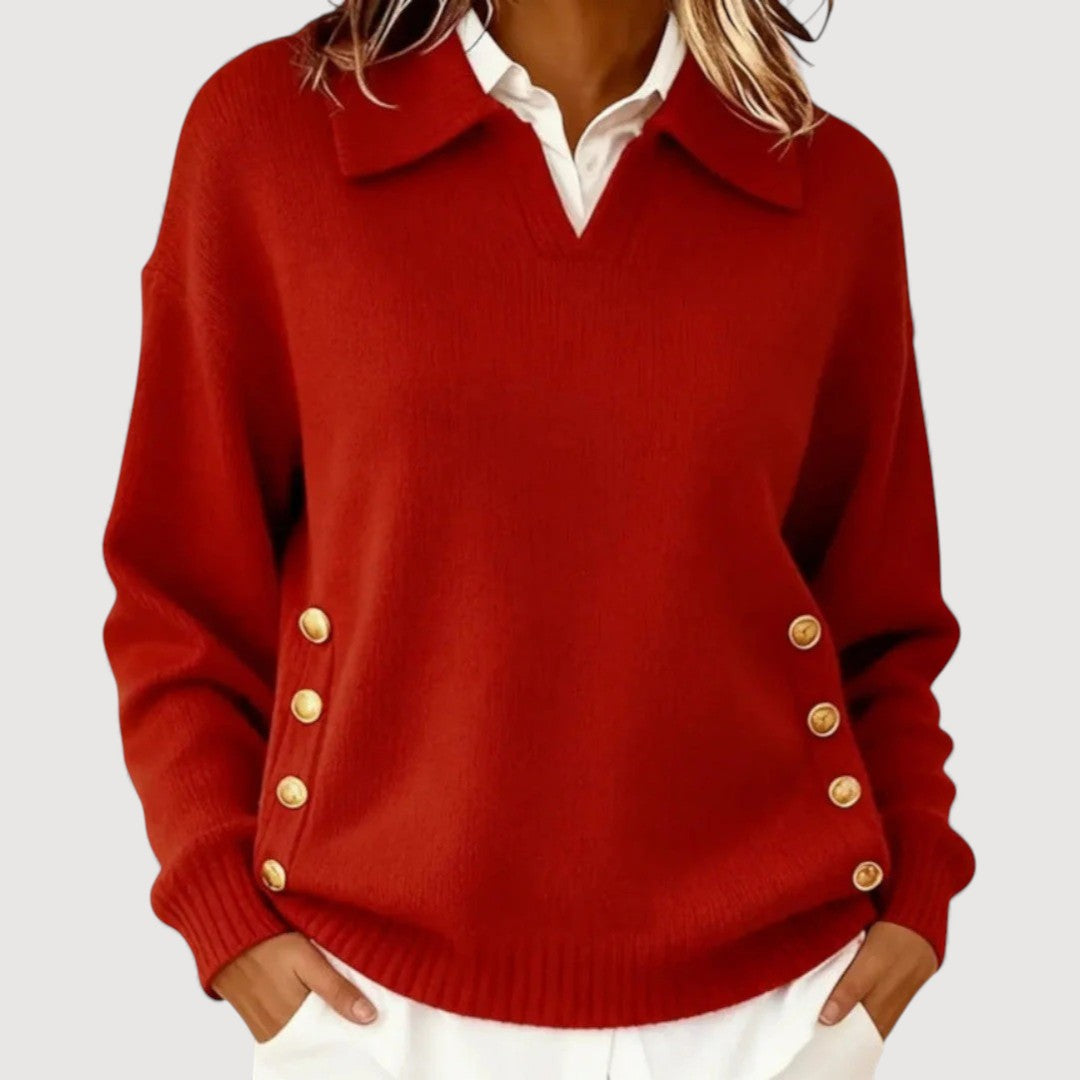 AIRA | Comfortable Button Sweater