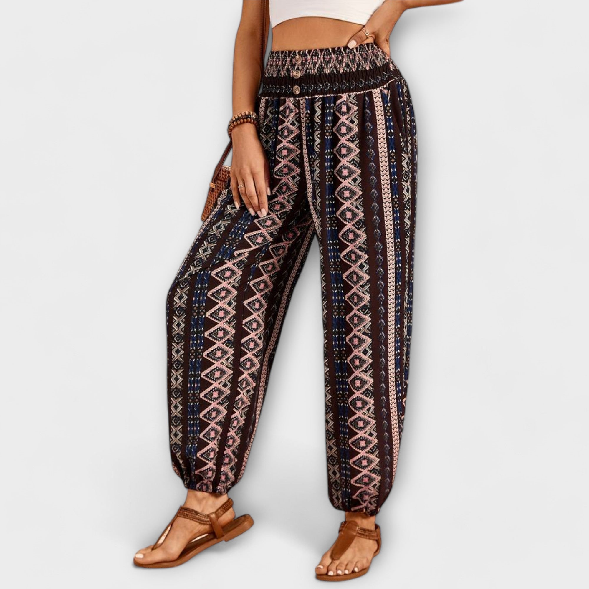 Scarlett - Pants with Ethnic Graphic