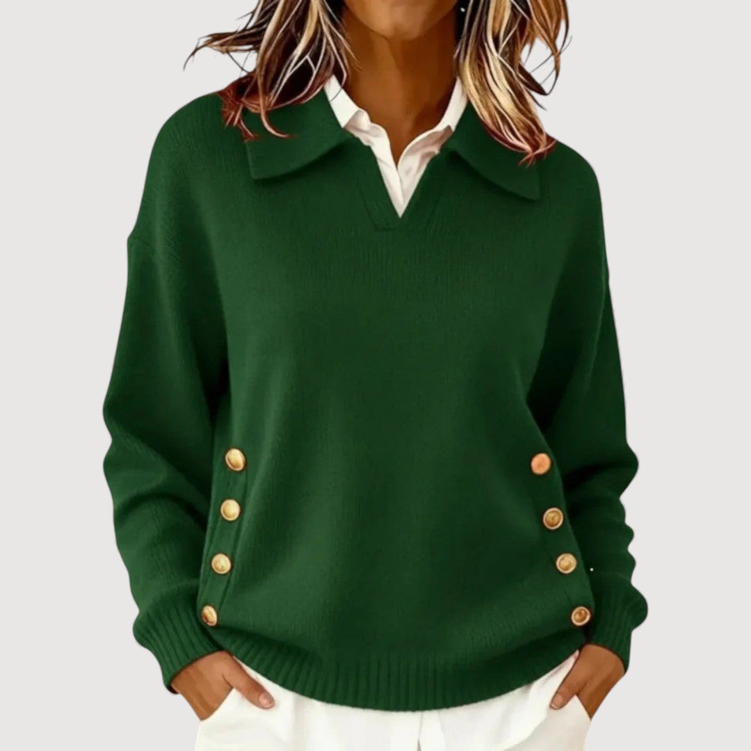 AIRA | Comfortable Button Sweater