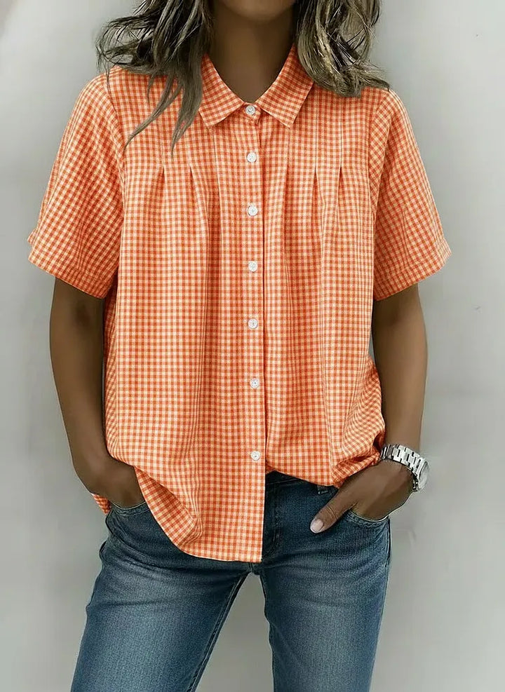 Women’s Casual Gingham Checkered Shirt