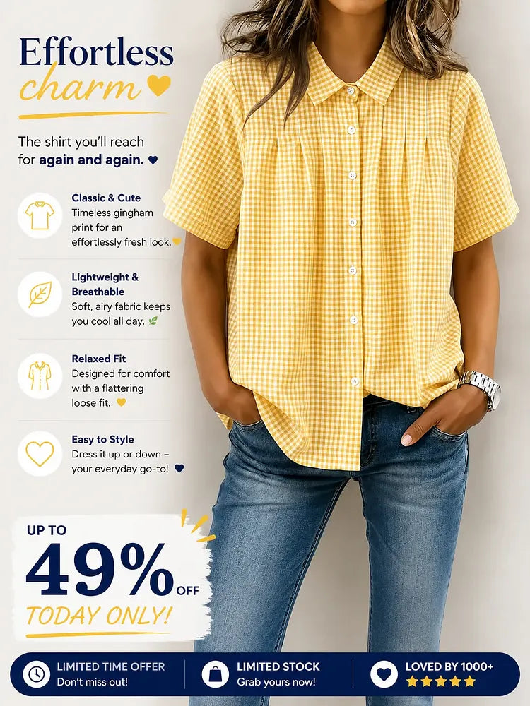 Women’s Casual Gingham Checkered Shirt