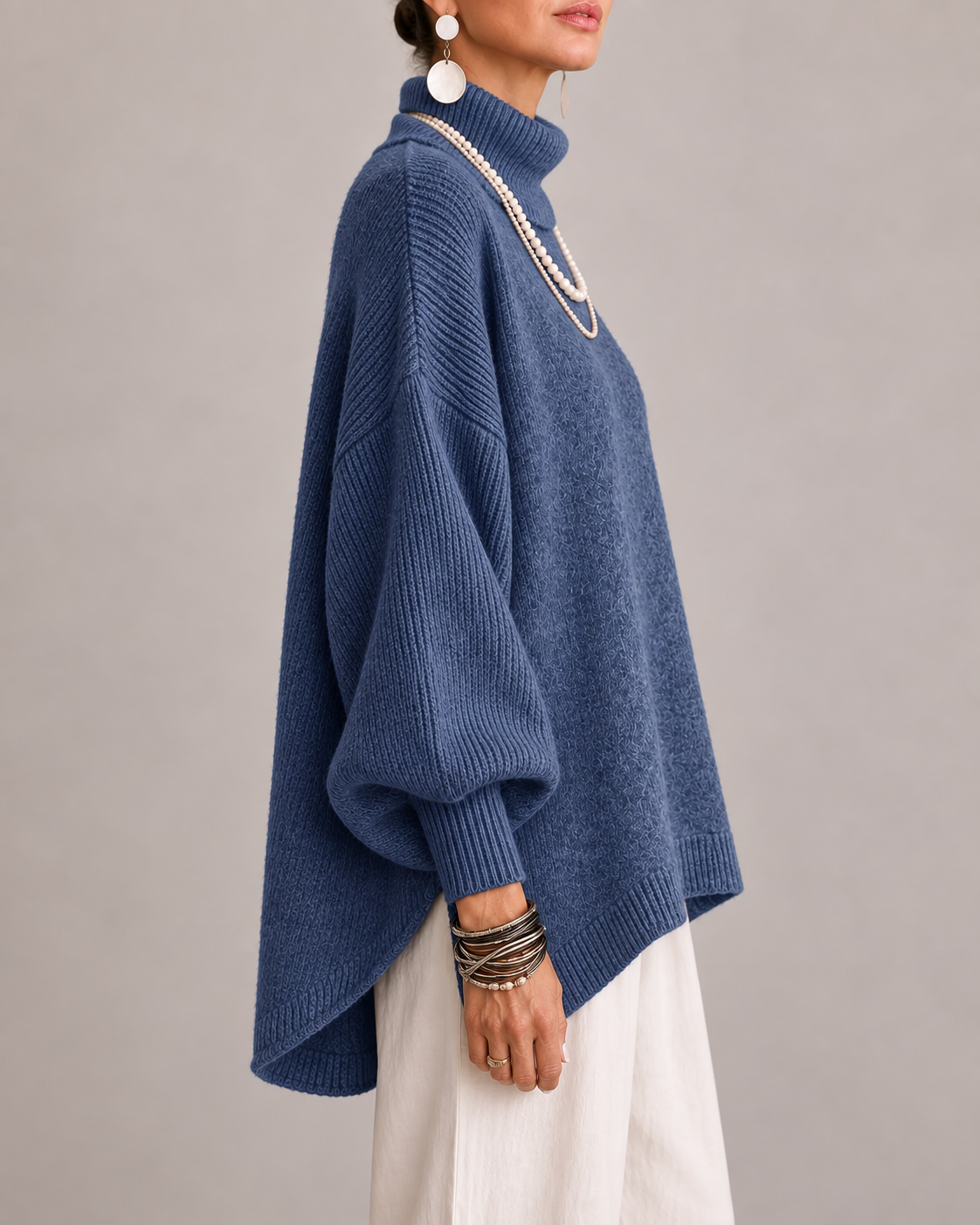 Kathleen | Oversized Turtleneck Knit Sweater