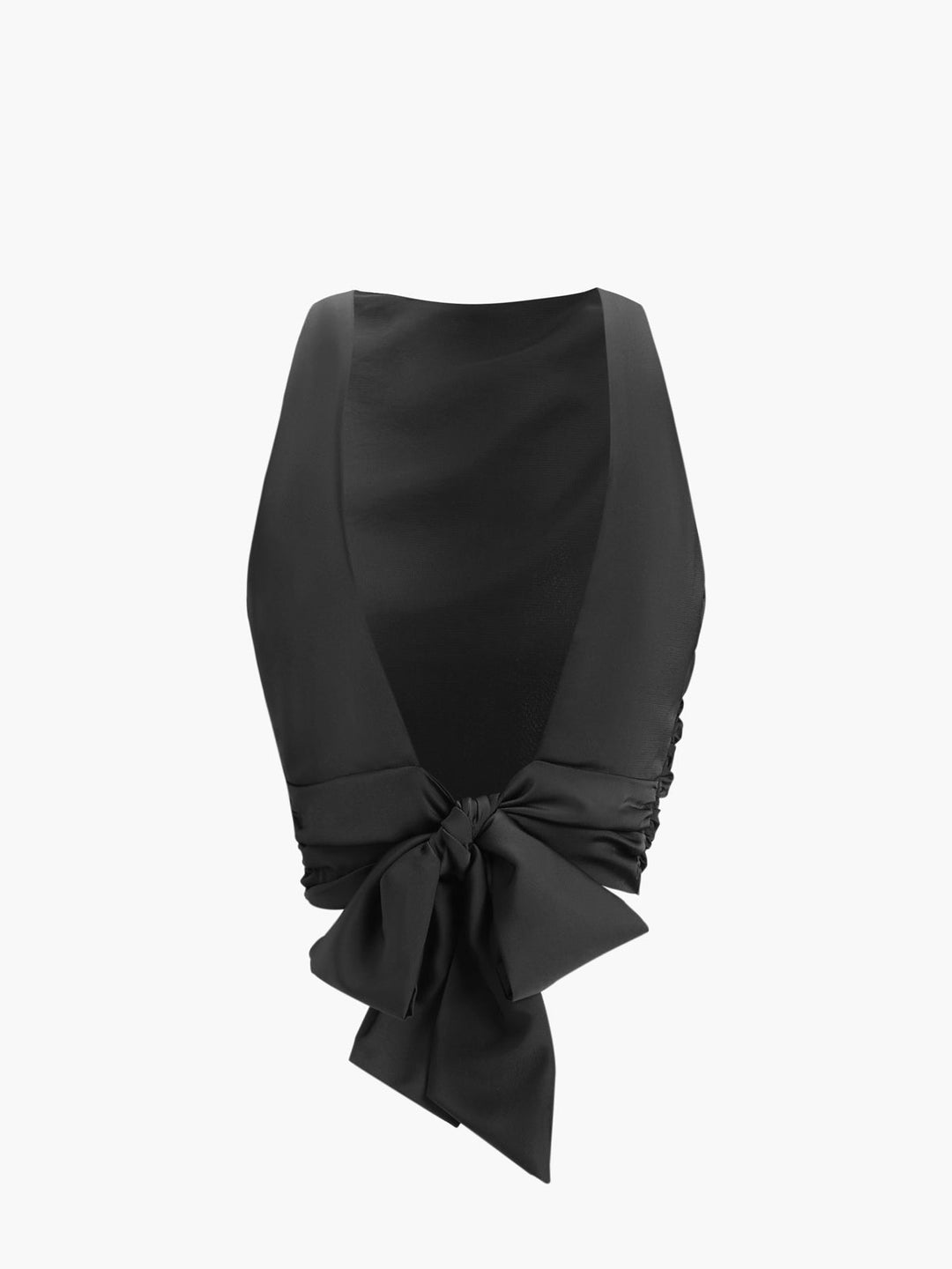 Cowl Neck Ruched Open Back Tank Top