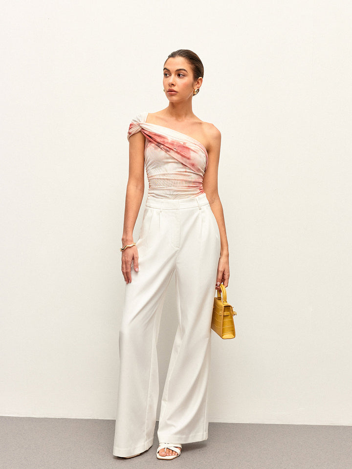Tie-Dye One-Shoulder Top