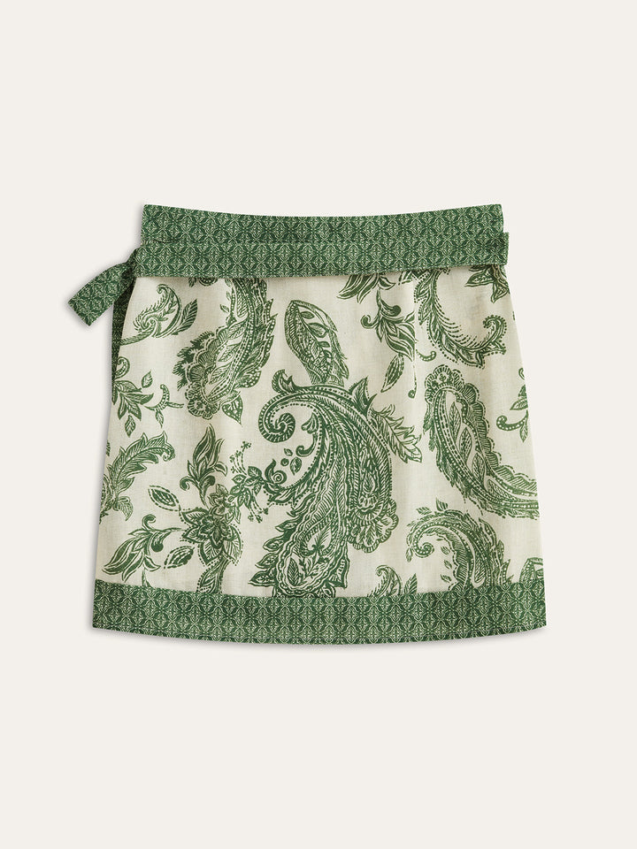 Paisley Print Wrap Skirt