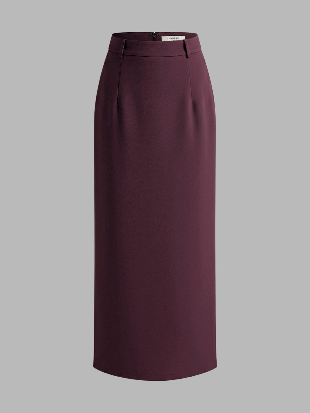 Slim Fit Semi-Sheer Elegant Slit Back Maxi Skirt Without Belt