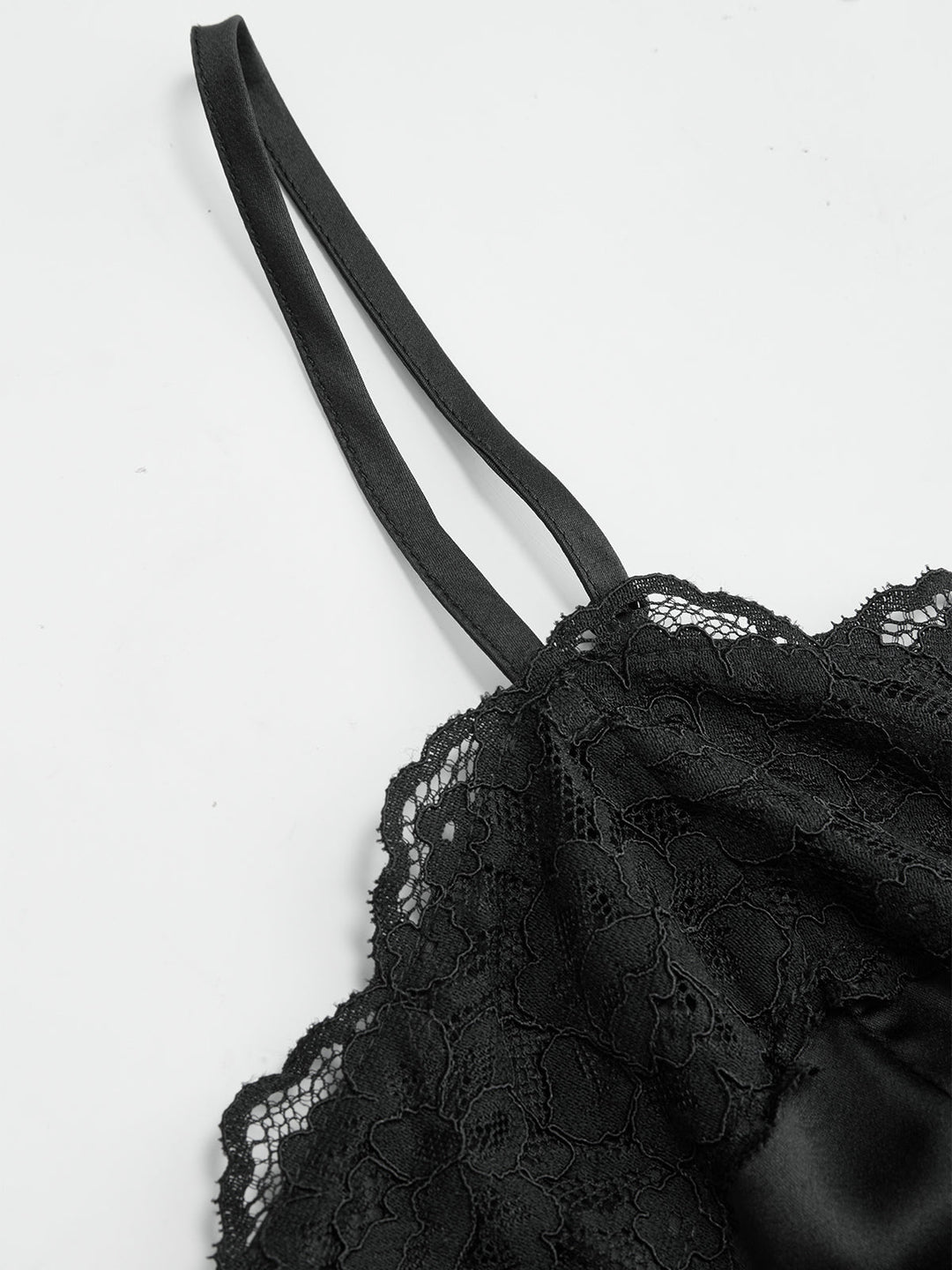 Lace-Trim Satin Cami Top
