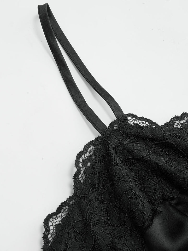 Lace-Trim Satin Cami Top