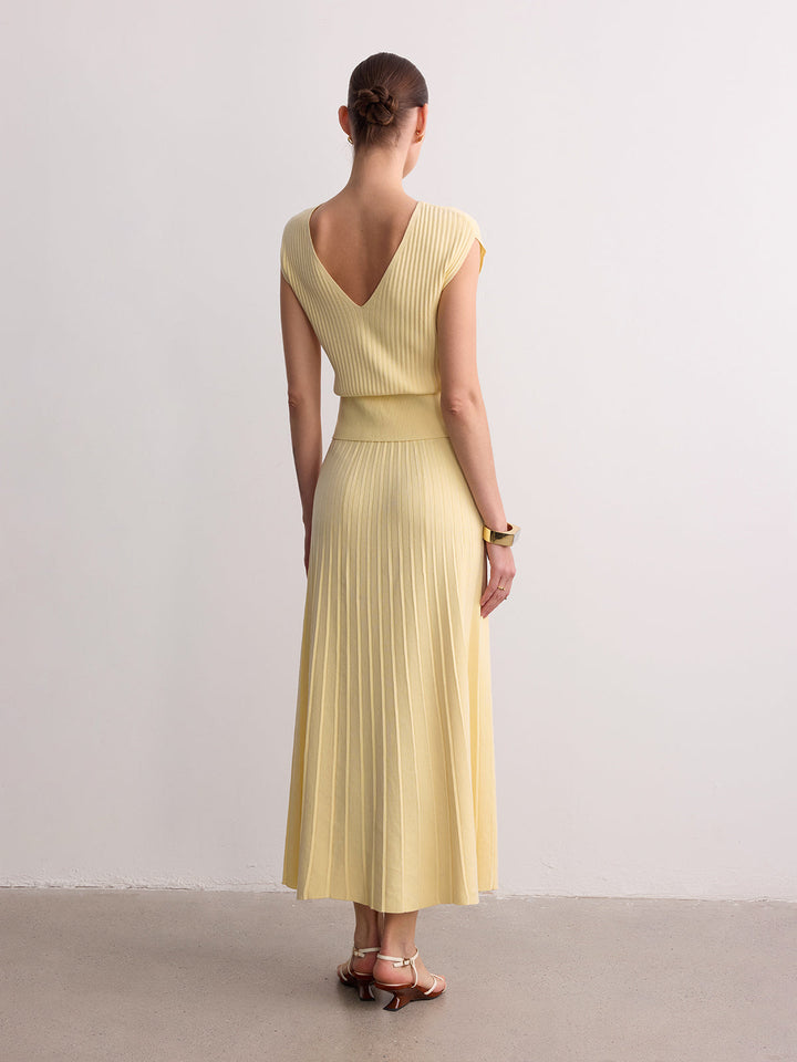 Ribbed Knit Maxi Skirt