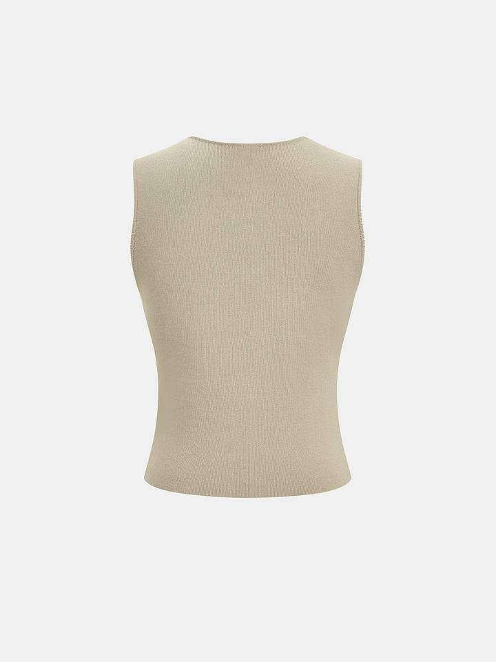 Sleeveless Knit Vest & Midi Skirt Set