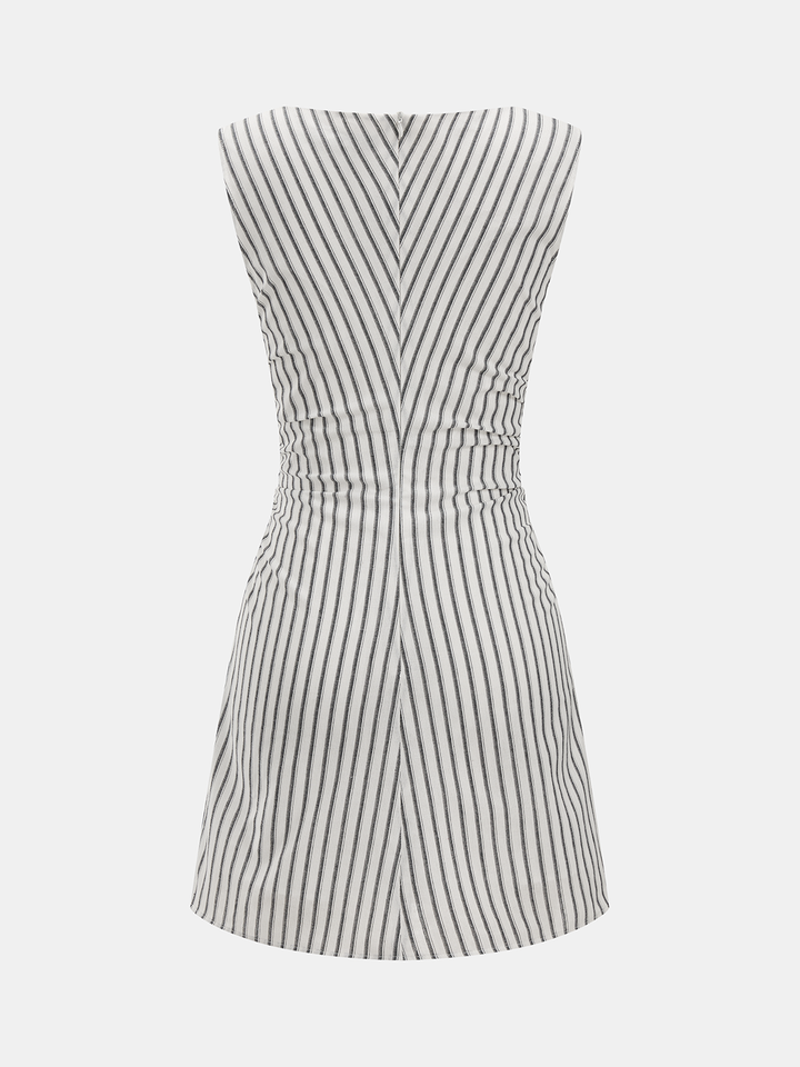 Striped Cotton Sleeveless Mini Dress