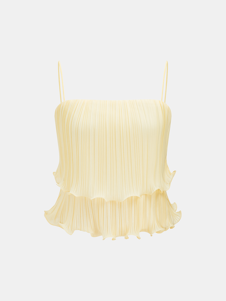 Pleated Layered Ruffle Skirt Set