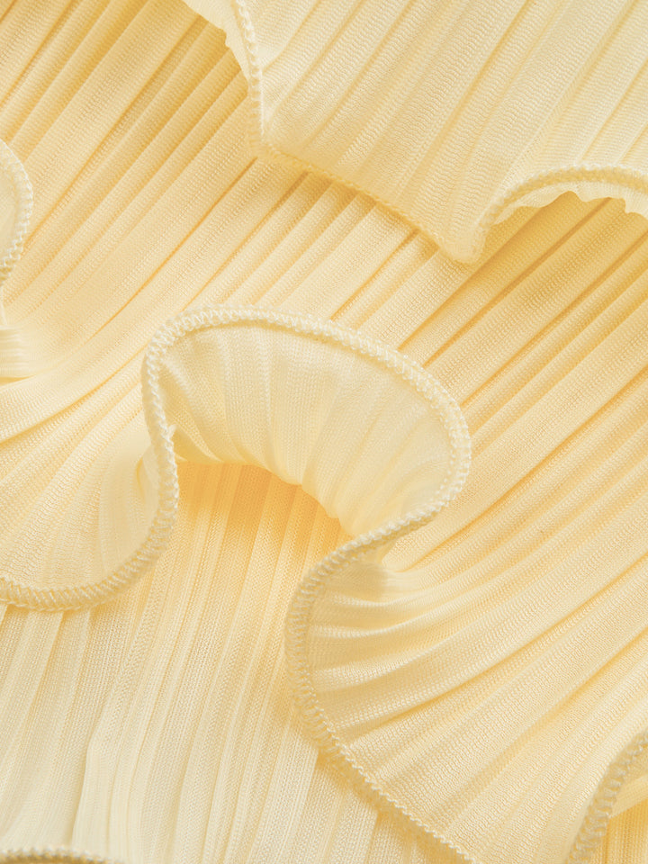 Pleated Layered Ruffle Skirt Set