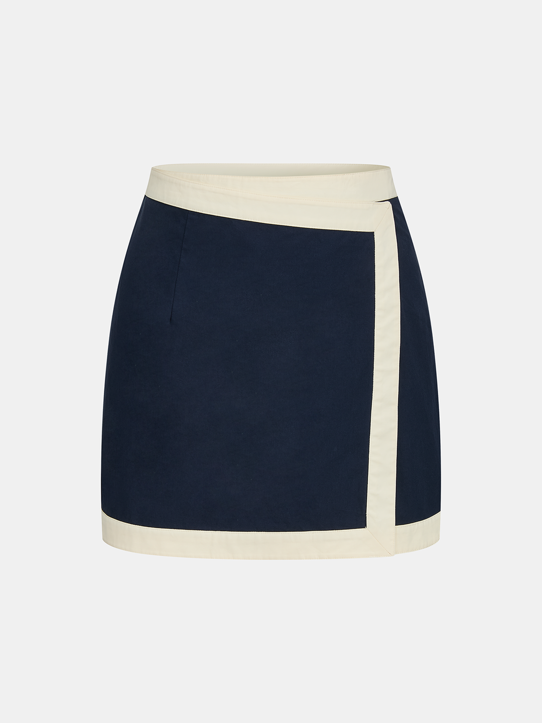 Cotton Contrast Trim Two Piece Skirt Set