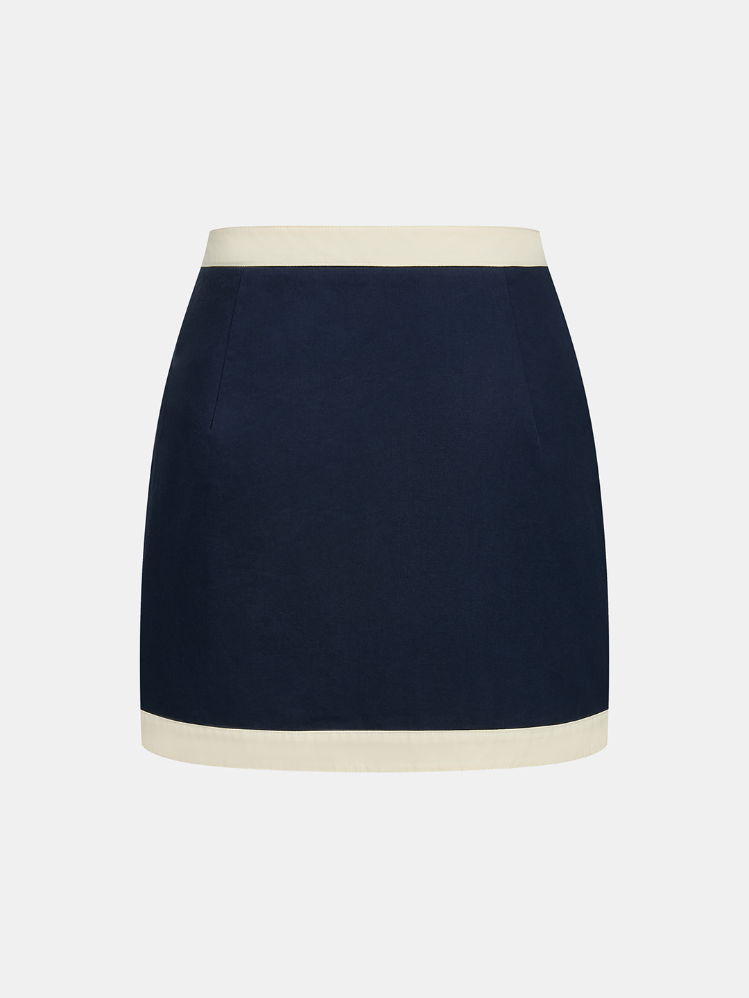 Cotton Contrast Trim Two Piece Skirt Set