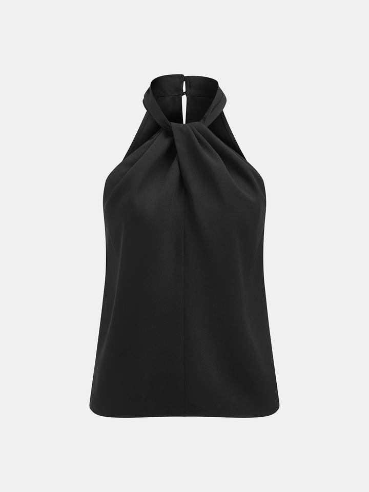 Twist-Front Halter Neck Top