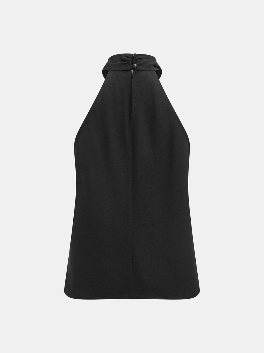 Twist-Front Halter Neck Top