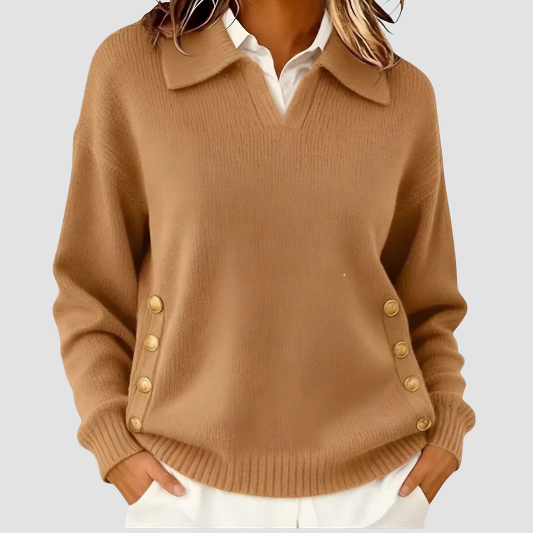 AIRA | Comfortable Button Sweater