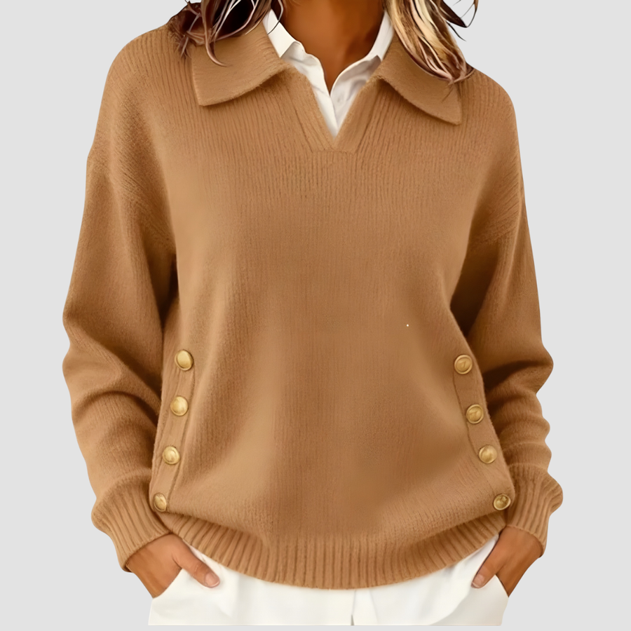 AIRA | Comfortable Button Sweater