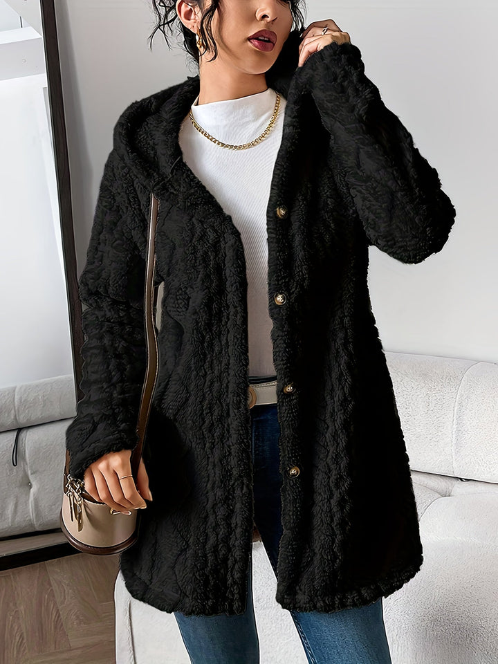 Women’s Cozy Hooded Fleece Cardigan Jacket