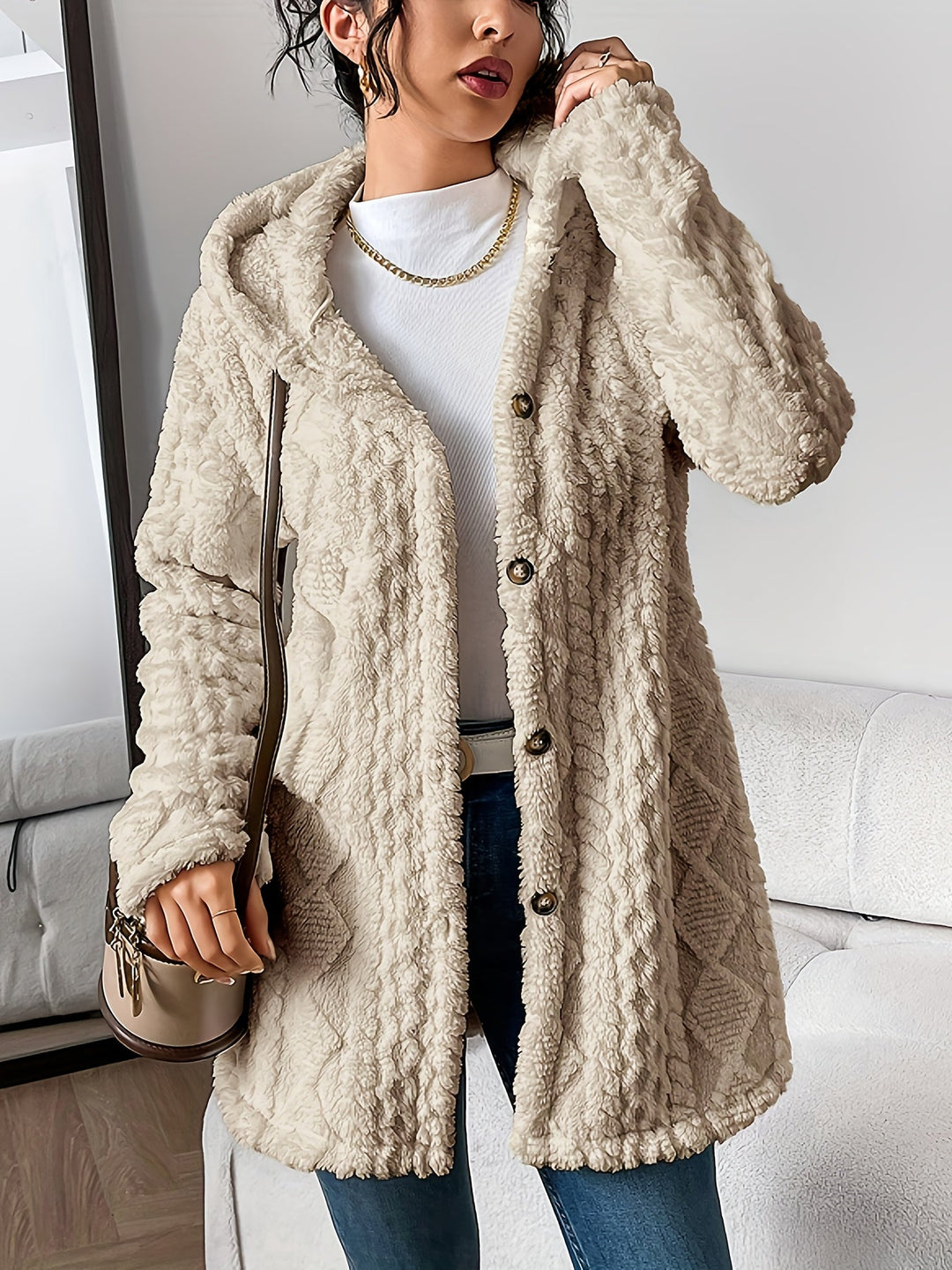 Women’s Cozy Hooded Fleece Cardigan Jacket