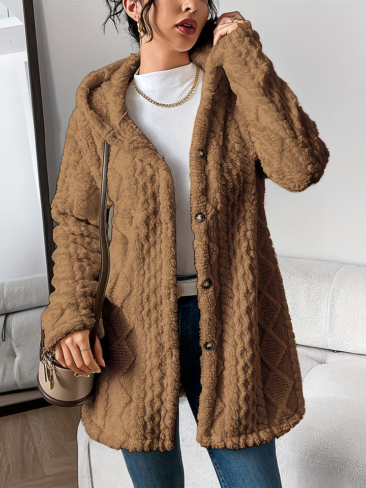 Women’s Cozy Hooded Fleece Cardigan Jacket
