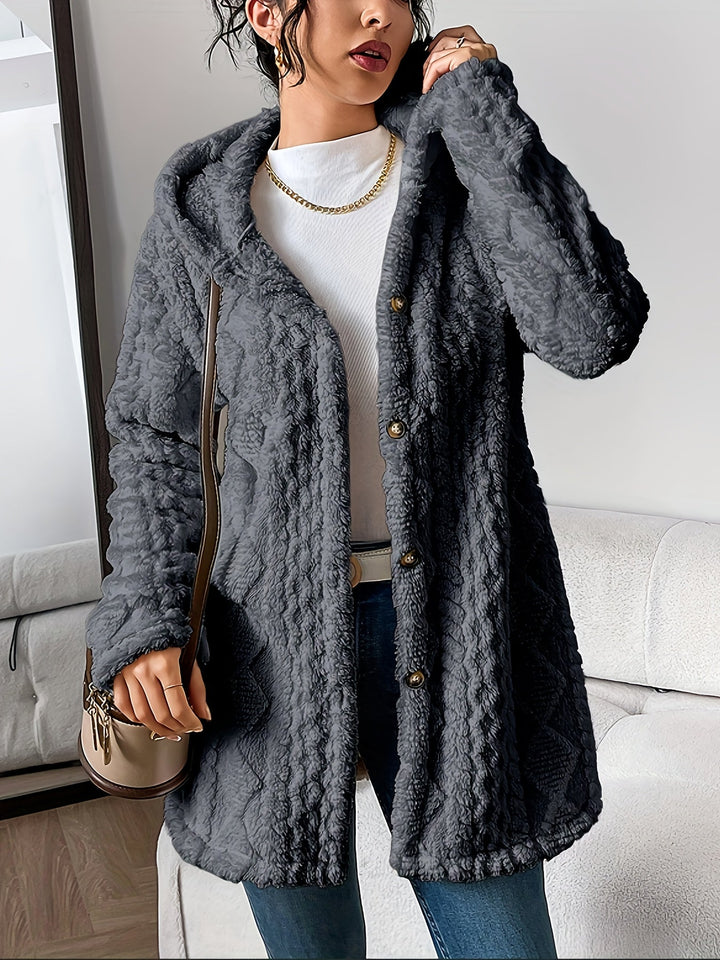 Women’s Cozy Hooded Fleece Cardigan Jacket