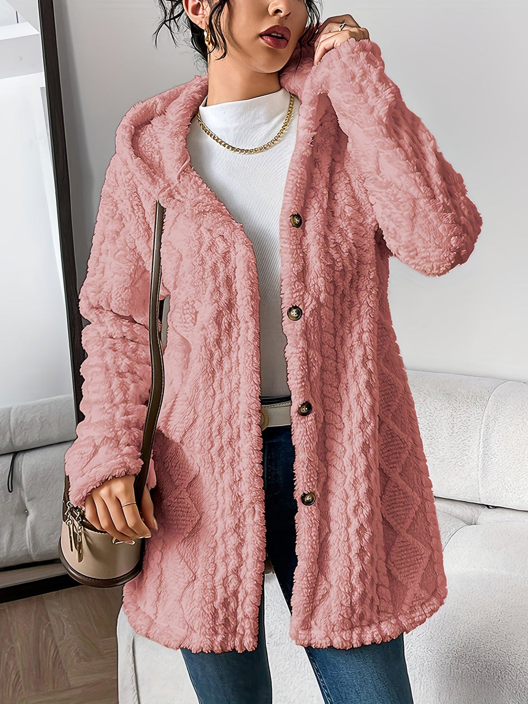 Women’s Cozy Hooded Fleece Cardigan Jacket