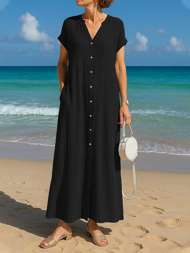 Sybil | Flowy Button Dress