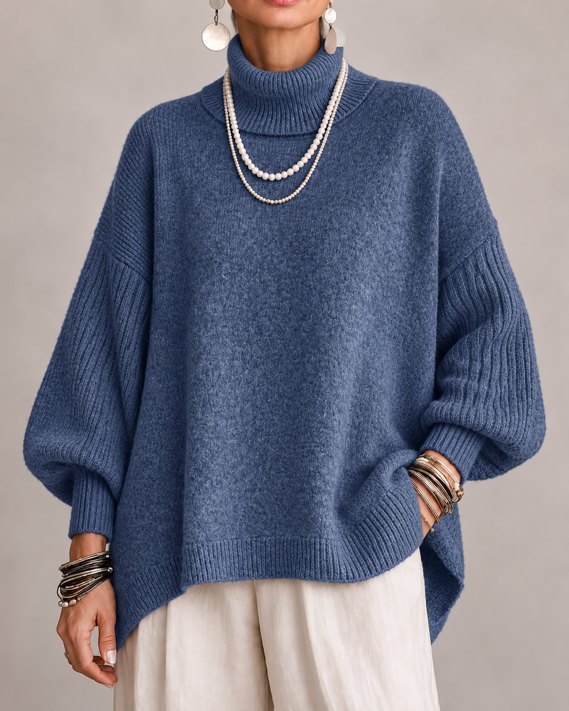 Kathleen | Oversized Turtleneck Knit Sweater