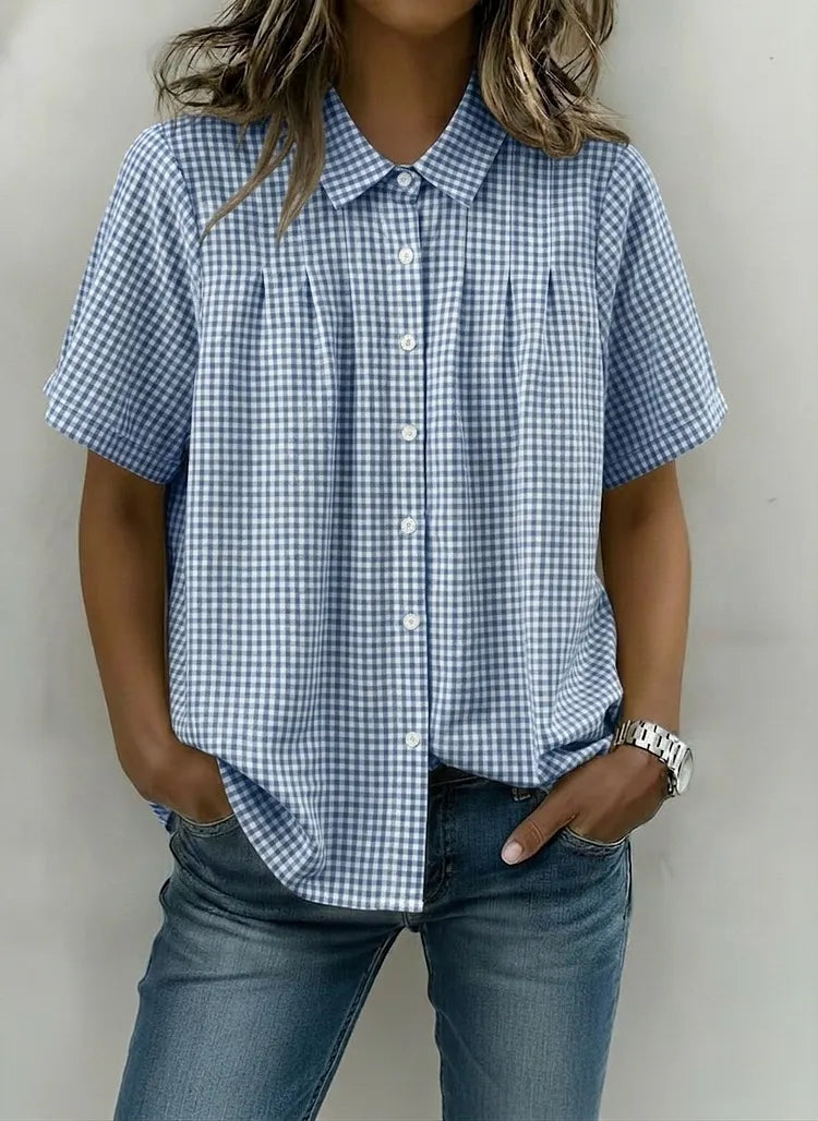 Women’s Casual Gingham Checkered Shirt