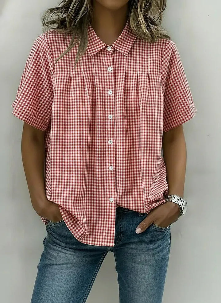 Women’s Casual Gingham Checkered Shirt