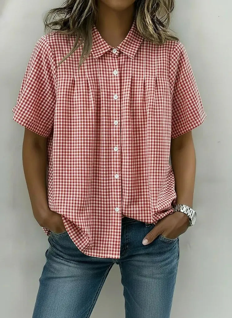 Women’s Casual Gingham Checkered Shirt