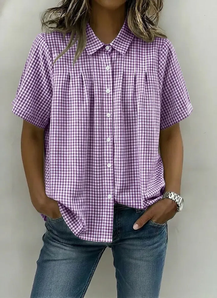 Women’s Casual Gingham Checkered Shirt